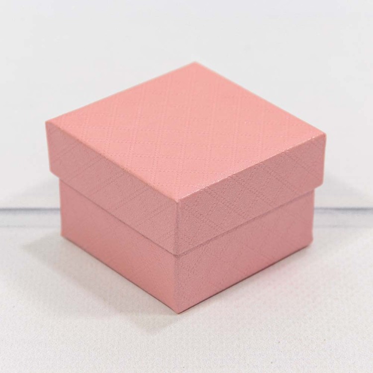 61255/4 Коробка Квадратная 5,5*5,5*3,5 "Ромбики" Розовый 1/24 1/360