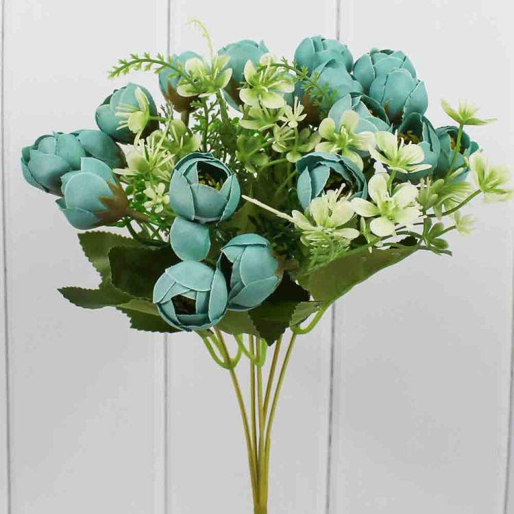 303-01-к144-64/01 Искусственные цветы голубой Ветка пионы 30 см  1/1