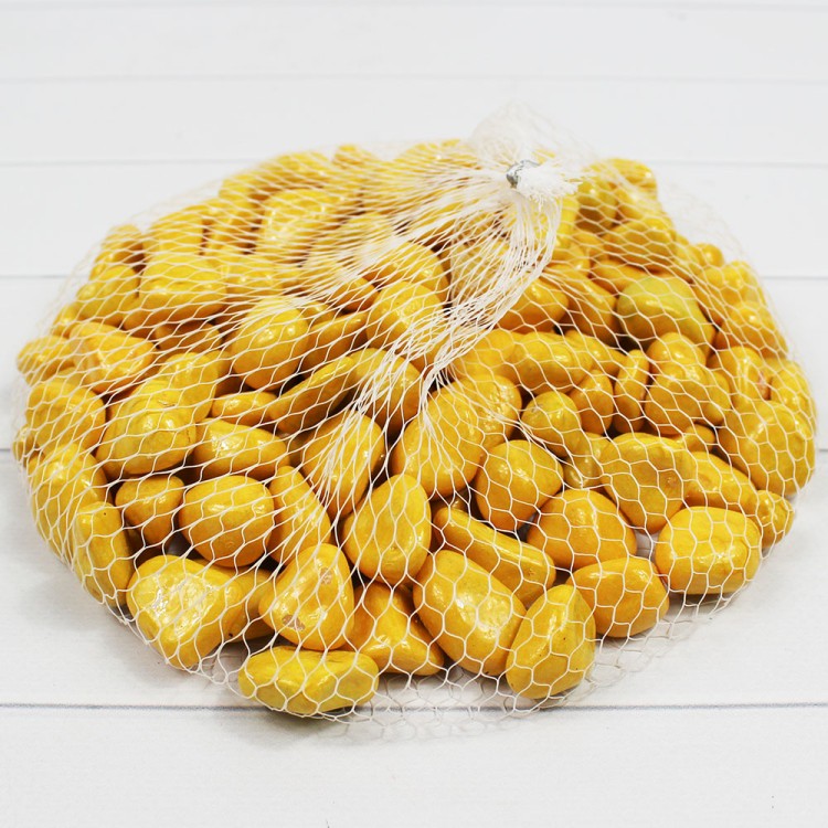 301789040505 Галька цветной крупная желтая (фракция 10-15 мм) вес: 400г