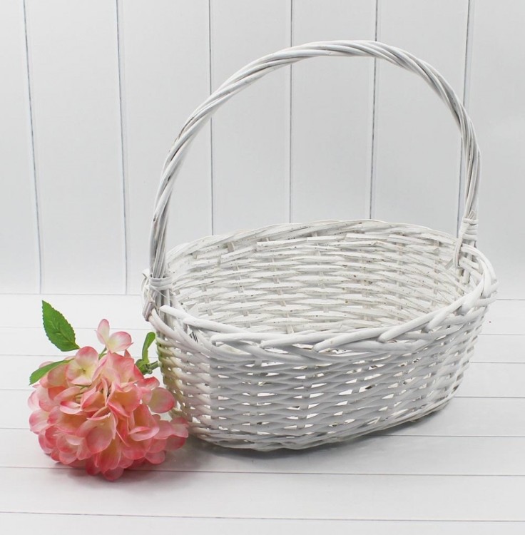 8926101 Корзина овальная белая 33*25*35(14) см  1/24