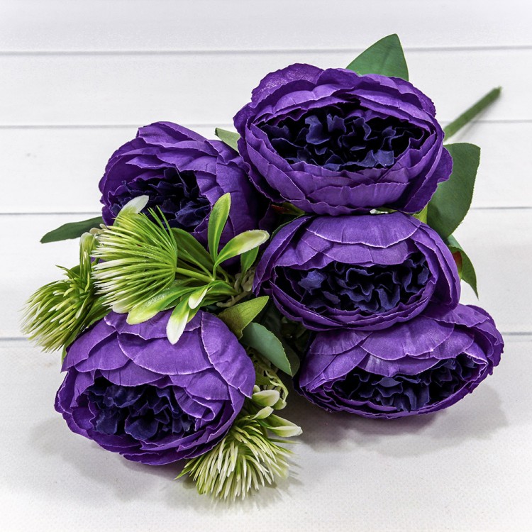 303-06-047/08 Искусственные цветы Пион (6 Цветов) 47 см Фиолетовый 1/1