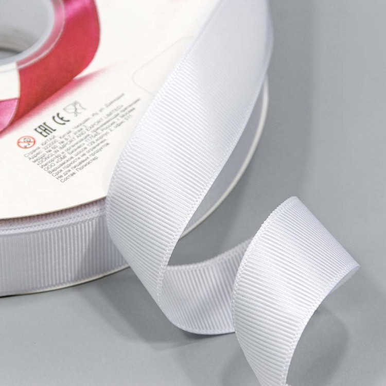 563-25/01 Лента Репсовая 2,5см*100ярд Белый 1/13 1/52 563-25/01 Лента Репсовая 2,5см*100ярд Белый 1/13 1/52