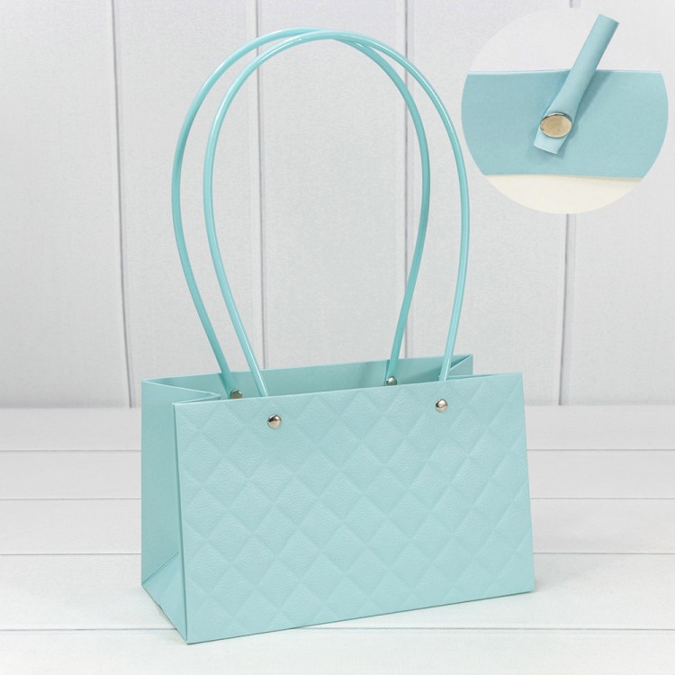 000174EA/14 Пакет подарочный "Ваза для цветов" 22*13,5*10,5 "Ромбы" Голубой 1/10 1/120 000174EA/14 Пакет подарочный "Ваза для цветов" 22*13,5*10,5 "Ромбы" Голубой 1/10 1/120