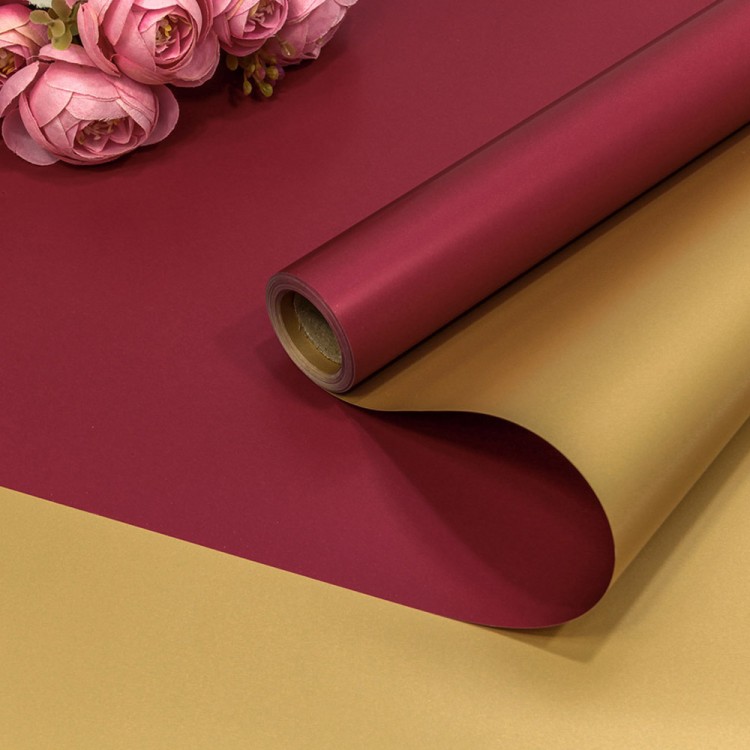 1611/7427 Плёнка 0,58*10м матовая двухсторонняя 50мкм Золотой/Бордовый 1/30 1611/7427 Плёнка 0,58*10м матовая двухсторонняя 50мкм Золотой/Бордовый 1/30