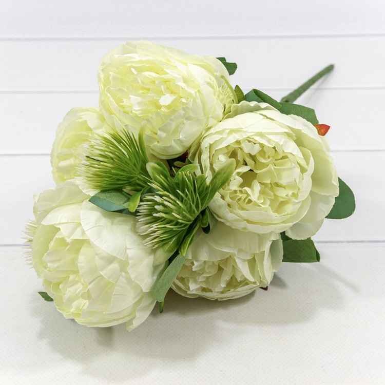 303-06-047/09 Искусственные цветы Пион (6 Цветов) 47 см Салатовый 1/1