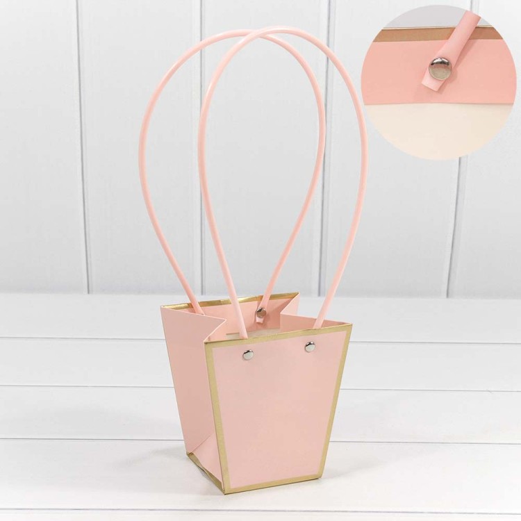 000172H/2 Пакет подарочный "Ваза для цветов" 12,5*12*8 с золотой рамкой Розовый 1/10 1/200 000172H/2 Пакет подарочный "Ваза для цветов" 12,5*12*8 с золотой рамкой Розовый 1/10 1/200