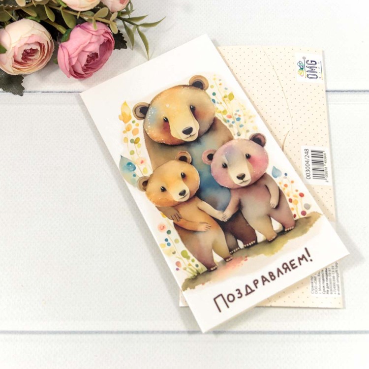 003004/248 Конверт подарочный 16,5*9см 248 1/10 1/250