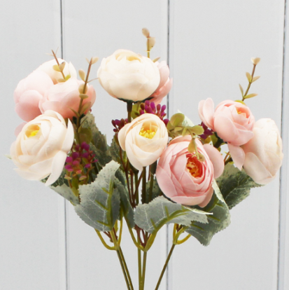 303-01-03 Искусственные цветы Ветка мини пионы (микс) 27 см 1/1