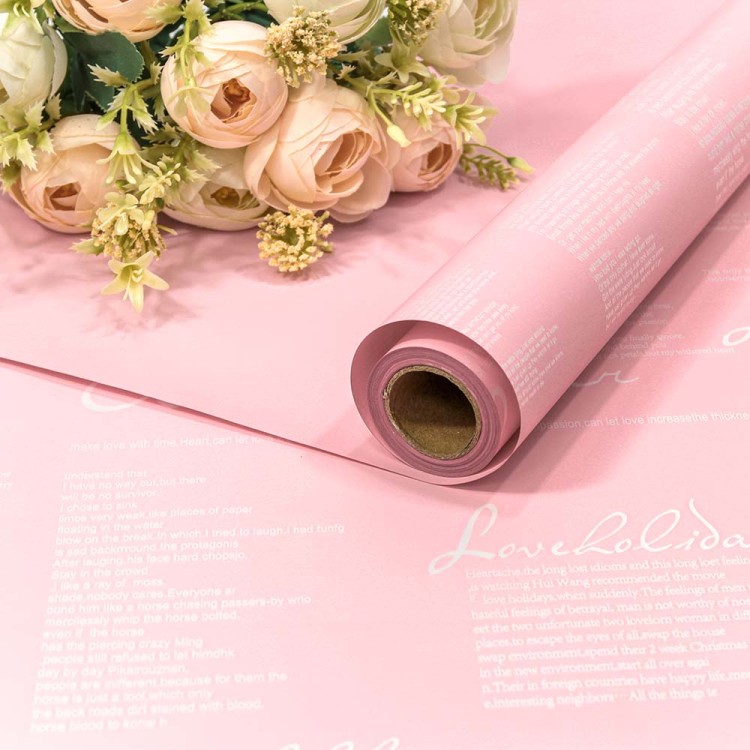 1619/706 Плёнка 0,58*10м матовая с надписями 65мкм Розовый 1/30 1619/706 Плёнка 0,58*10м матовая с надписями 65мкм Розовый 1/30