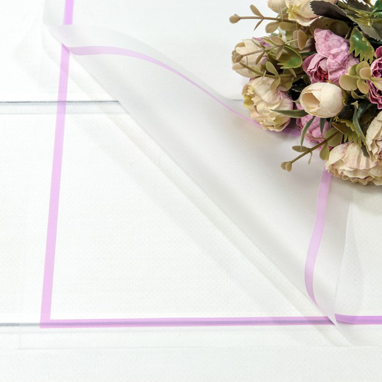 1632/3 Плёнка в листах 57*57 (20 шт.) матовая с цветной рамкой 50мкм Сиреневый 1/60