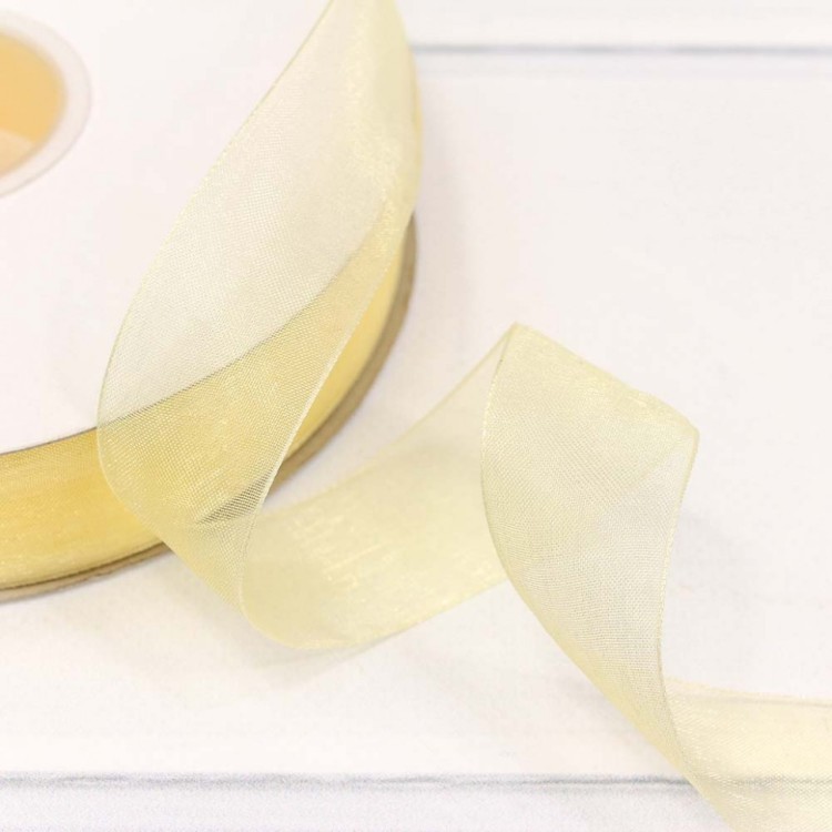 559-25/1008 Лента Органза 2,5см*100ярд Желтый 1/8 1/32