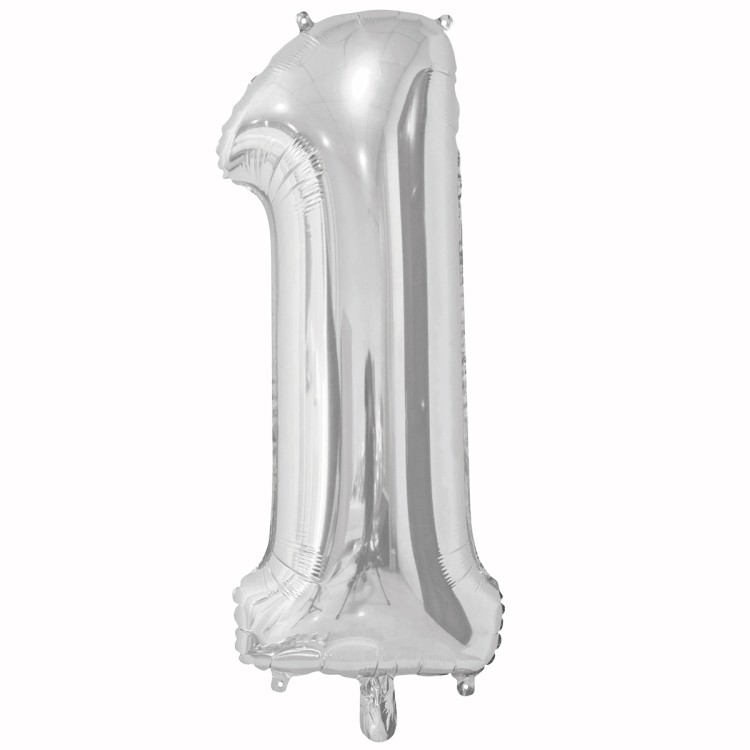1207-3822 ЦИФРА 1 40" Металлик Silver 1207-3822 ЦИФРА 1 40" Металлик Silver