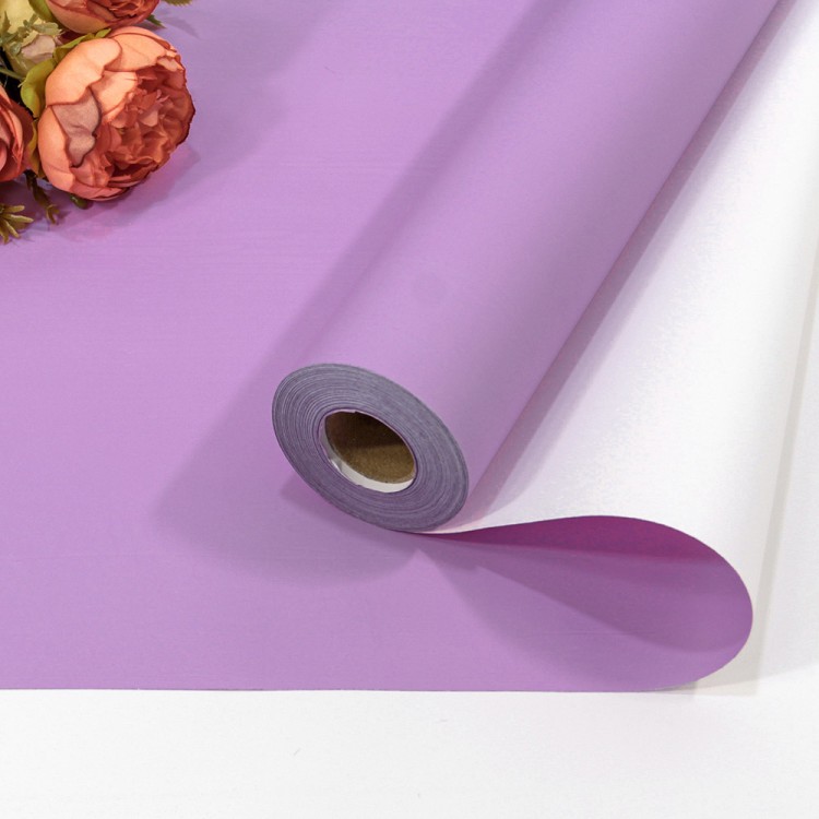 1804/0631 Плёнка 58см 800г матовая двухсторонняя 65мкм Сиреневый/Белый 1/12