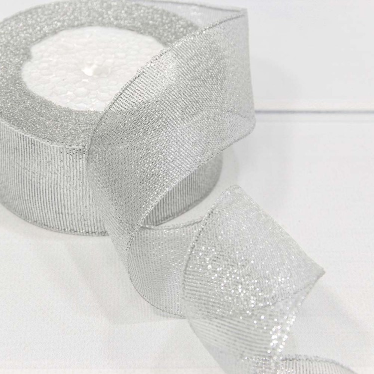 557-38/S Лента Парча с блеском 3,8см*25ярд Серебряный 1/5 1/200 557-38/S Лента Парча с блеском 3,8см*25ярд Серебряный 1/5 1/200