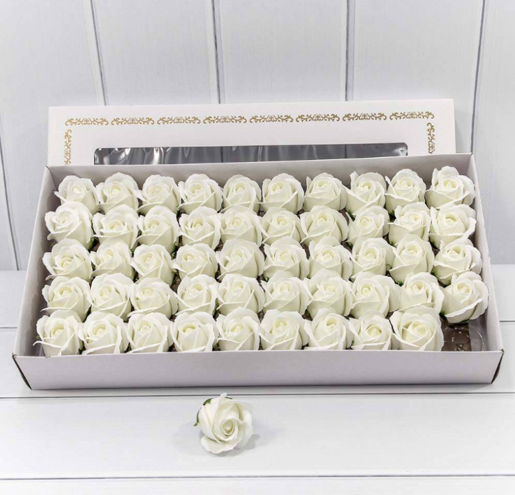 420055/24 Декоративный цветок-мыло "Роза" класс А Белый 5,5*4 50шт. 1/20 420055/24 Декоративный цветок-мыло "Роза" класс А Белый 5,5*4 50шт. 1/20