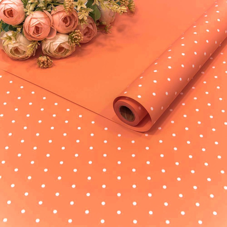 1691/715	Плёнка 0,58*10м матовая "Мелкий горошек" 65мкм Оранжевый 1/30