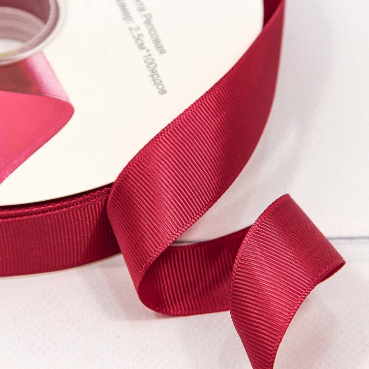 563-25/33 Лента Репсовая 2,5см*100ярд Тёмный красный 1/13 1/52 563-25/33 Лента Репсовая 2,5см*100ярд Тёмный красный 1/13 1/52