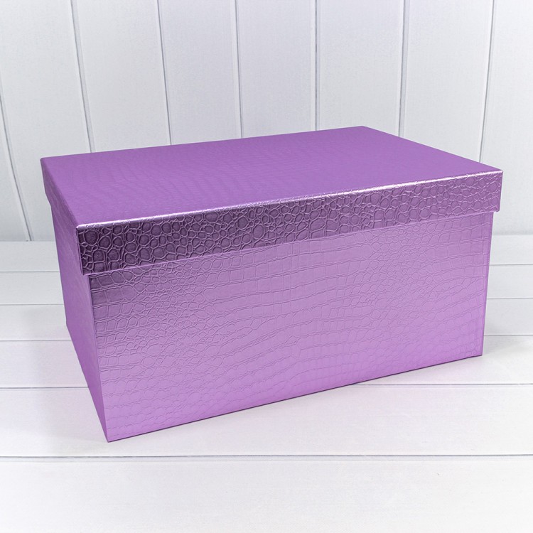 7210808/0088 Коробки Прямоугольные Набор 1/10 50*35*25 "Кожа крокодила" матовый Сиреневый 1/1