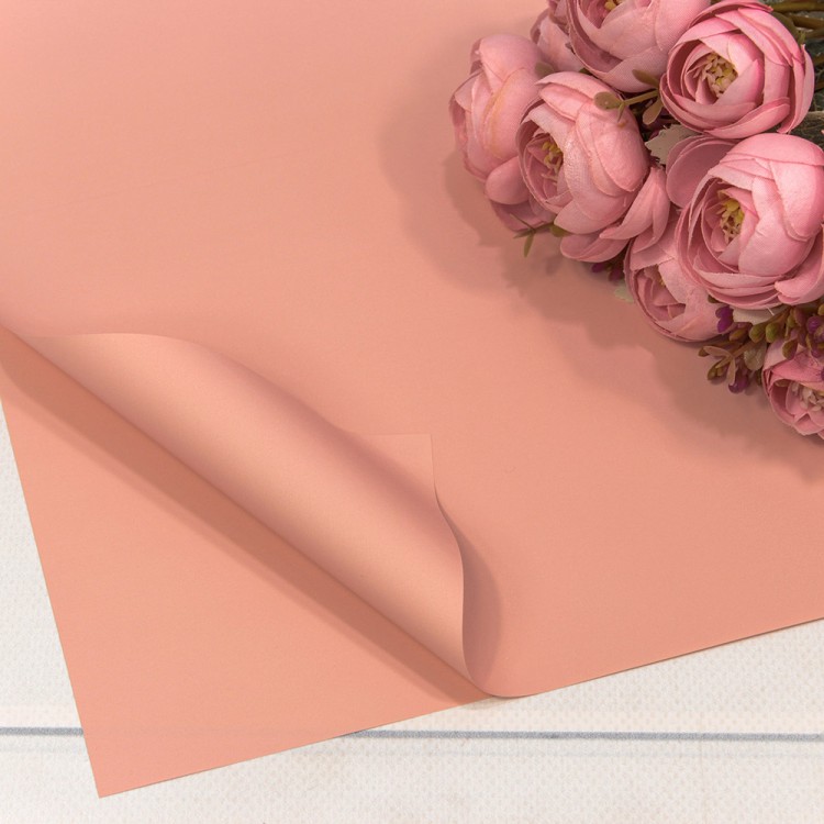 1698/2337 Плёнка в листах 55*55 (20 шт.) матовая "Корейская" 65мкм Персиковый-2337 1/60