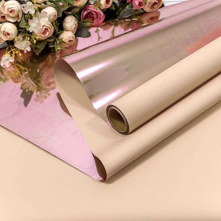 001328/12 Плёнка 0,58*10м матовая металлизированная Абрикосовый 1/30