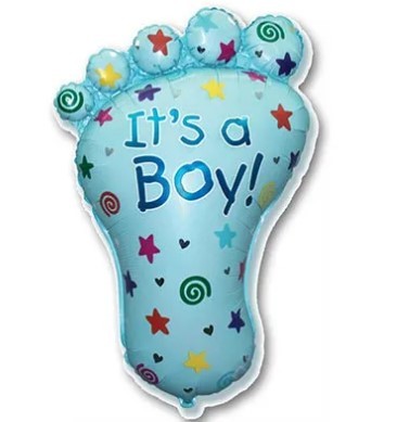 1207-1424 Шар-фигура Стопа мальчика голубая 1207-1424 Шар-фигура Стопа мальчика голубая