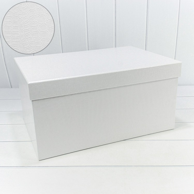 7210808/0090 Коробки Прямоугольные Набор 1/10 50*35*25 "Кожа крокодила" матовый Белый 1/1