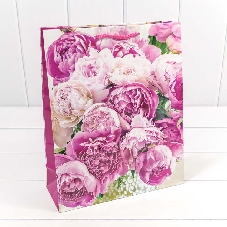 00019C Пакет подарочный "Цветы" 128 гр/м2 26*32*10 см (микс) 1/20 1/360