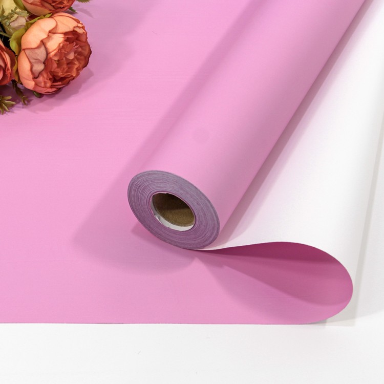 1804/0521 Плёнка 58см 800г матовая двухсторонняя 65мкм Светло-пурпурный/Белый 1/12				