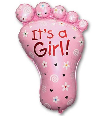 1207-1423 Шар-фигура Стопа девочки розовая 1207-1423 Шар-фигура Стопа девочки розовая