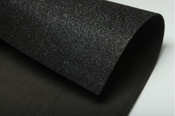 2001-015 Фоамиран с блестками Чёрный 2мм 50 * 50см 1/10 1/25																						