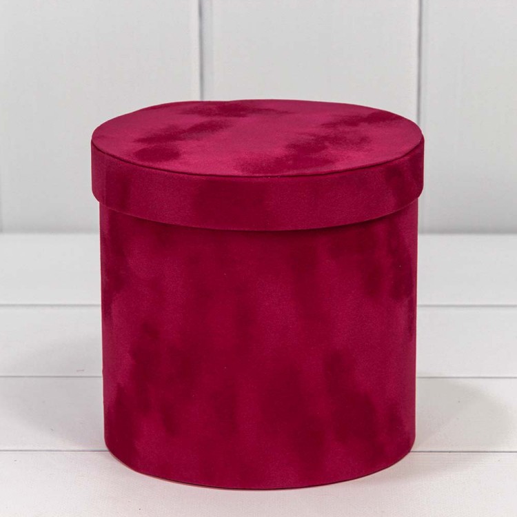 720112/130 Коробки Цилиндр Набор 1/3 18*17 "Бархатный" Вишнёвый 1/12