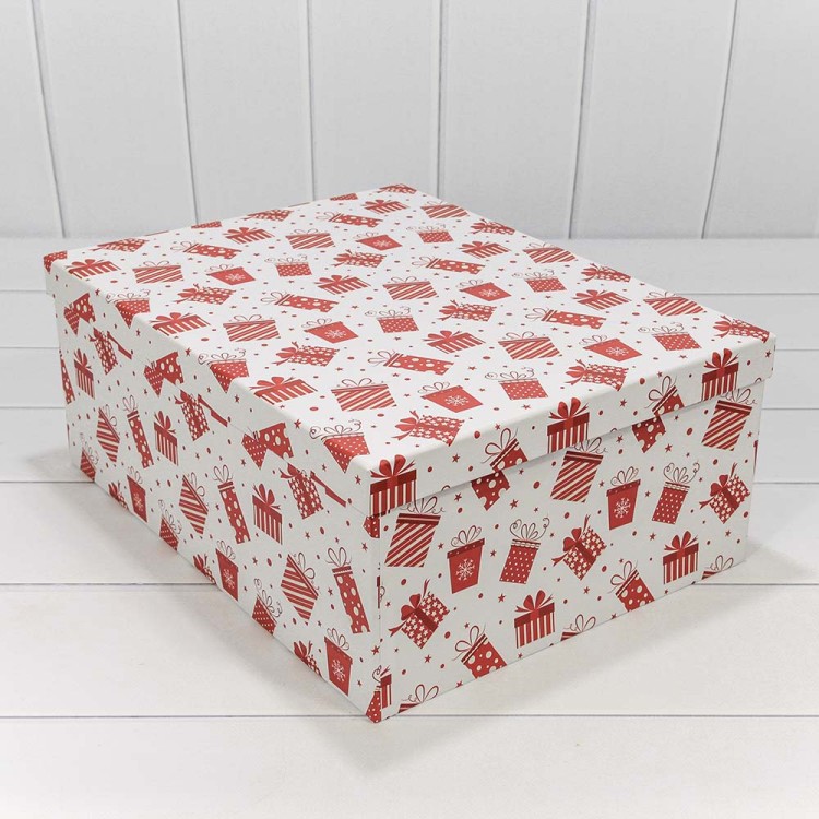 730902/1689 Коробки Прямоугольные Набор 1/15 42,5*33*17,6 "Подарки" Белый 1/2