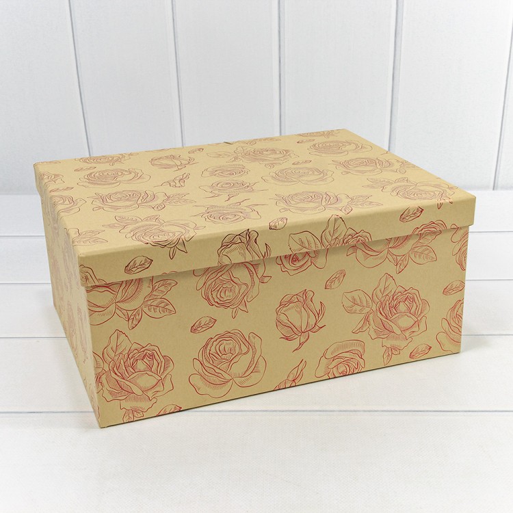 721604/0094 Коробки Прямоугольные Набор 1/10 34*26*15,3 с тиснением "Розы"-0094 1/6