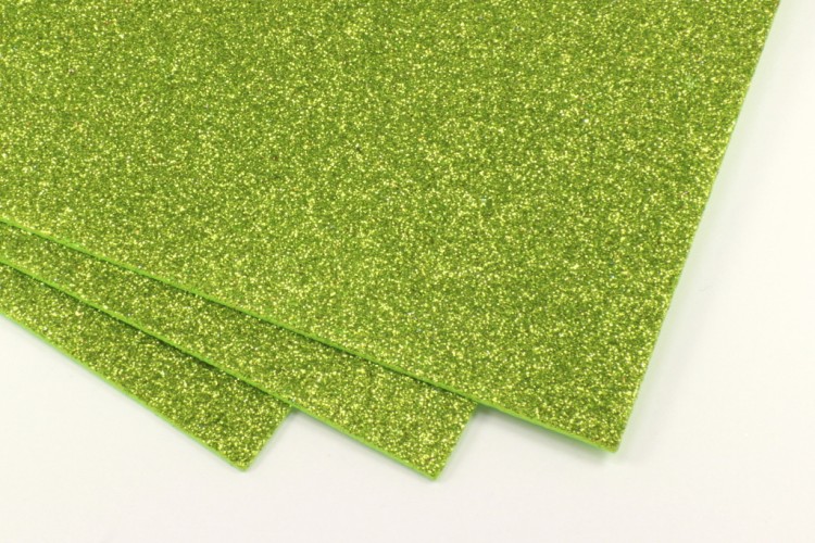 2001-017 Фоамиран с блестками Салатовый 2мм 50 * 50см 1/10 1/25
