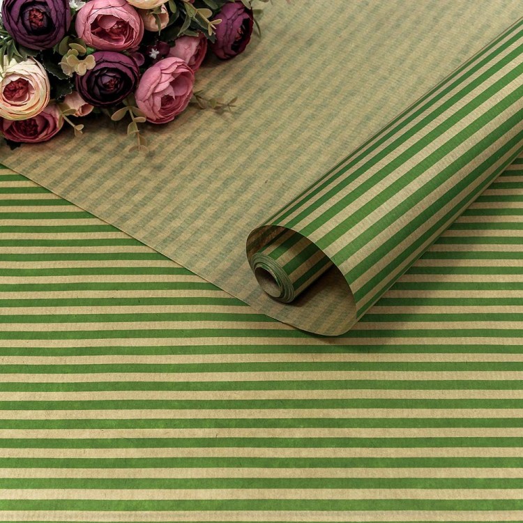 1403/38 Бумага Крафт 0,72*10м Верже 40г "Полосы" Светло-зелёный 1/22 1403/38 Бумага Крафт 0,72*10м Верже 40г "Полосы" Светло-зелёный 1/22