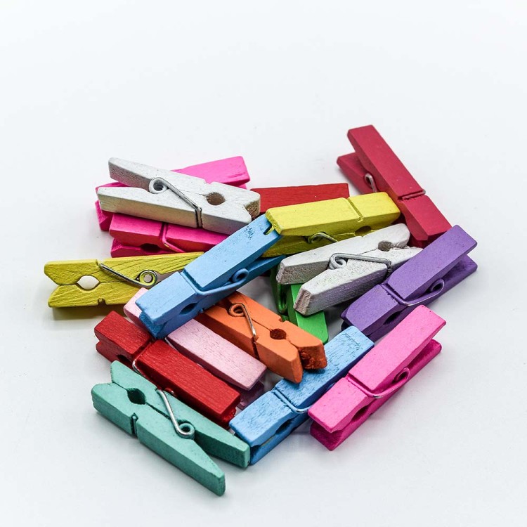 260015 Прищепки цветные декоративные 3,5 см*0,9 см*0,7 см (100 штук) 1/120