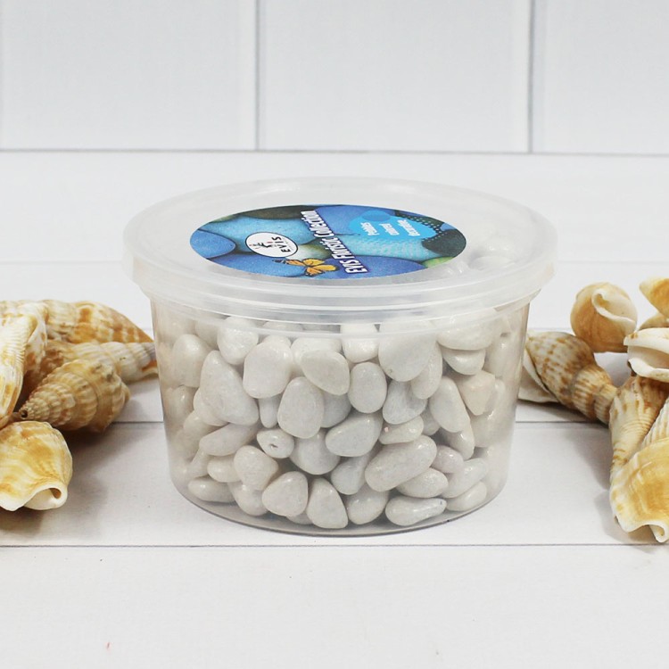 301788040101 Галька цветной белая (фракция 5-10 мм) вес: 400г