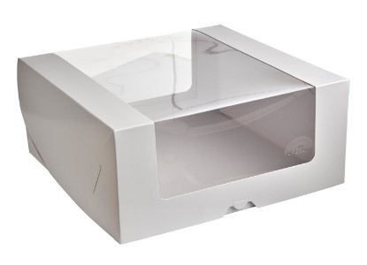 У02096 Коробка для торта с круговым окном 250*250*110 бел/бел 1/25 У02096 Коробка для торта с круговым окном 250*250*110 бел/бел 1/25