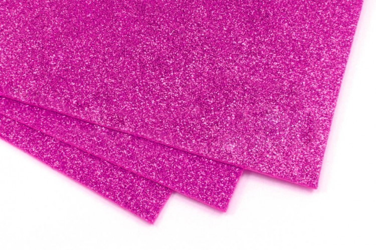 000060-01 Фоамиран Малиновый с блестками 2 мм 50*50 см 1/10 1/25