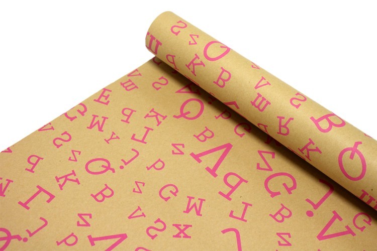 0001063-7 Крафт-бумага 0,68*1 м "Буквы" (10 листов)