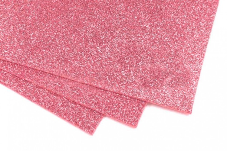 2001-025 Фоамиран с блестками Бледно-розовый 2мм 50 * 50см 1/10 1/25