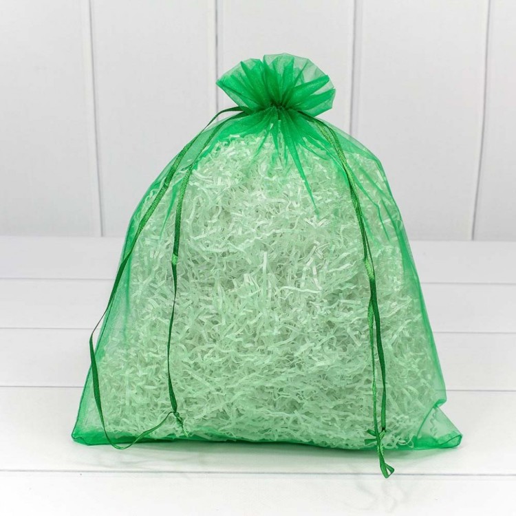 000801-13C Мешочки из органзы 26*32 см однотонные зелёный 1/100 1/2000