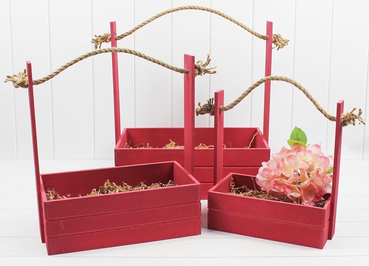 1117736/11 Ящик для декора набор 1/3 с Канатом 30*18*35(10,5) Рубиновый