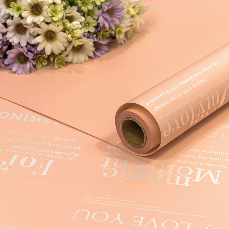 1677/6022 Плёнка 0,58*10м матовая с печатью 60мкм Персиковый 1/30 1677/6022 Плёнка 0,58*10м матовая с печатью 60мкм Персиковый 1/30