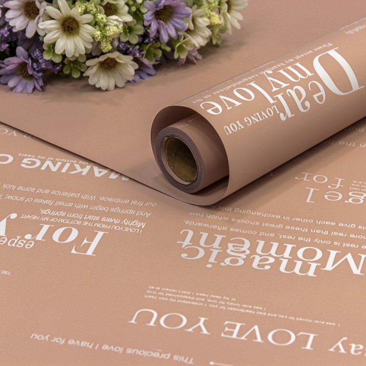 1677/6030 Плёнка 0,58*10м матовая с печатью 60мкм Пудровый 1/30 1677/6030 Плёнка 0,58*10м матовая с печатью 60мкм Пудровый 1/30