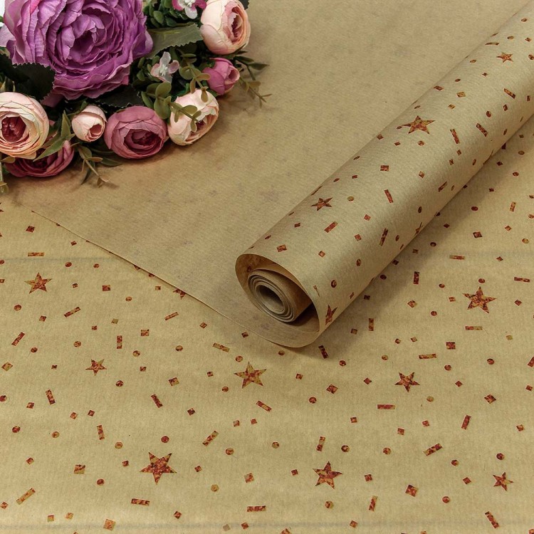 1403/47 Бумага Крафт 0,72*10м Верже 40г "Звёздочки" 1/22 1403/47 Бумага Крафт 0,72*10м Верже 40г "Звёздочки" 1/22
