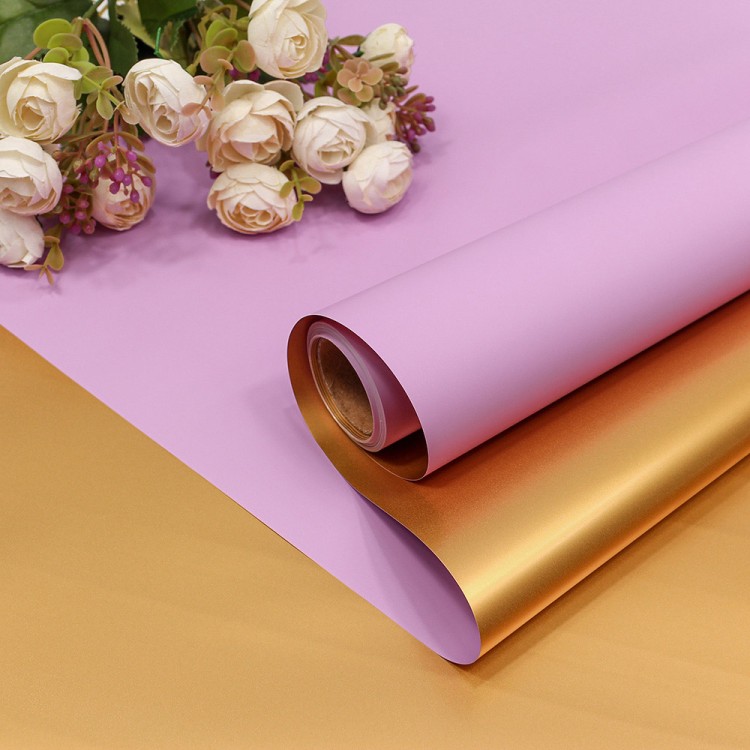 1611/243 Плёнка 0,58*10м матовая двухсторонняя 50мкм Золотой/Светлая слива 1/30 1611/243 Плёнка 0,58*10м матовая двухсторонняя 50мкм Золотой/Светлая слива 1/30