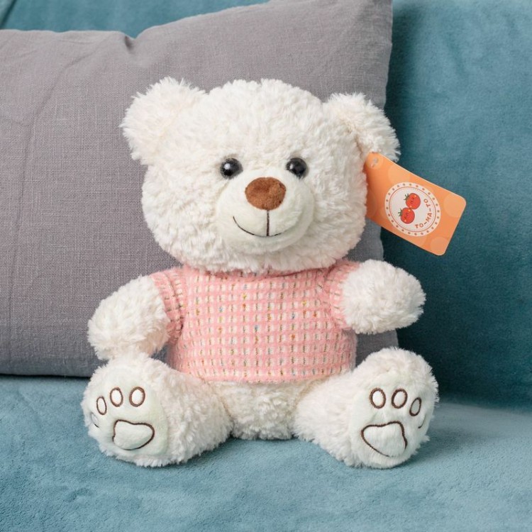 JX502716214B Мягкая игрушка Мишка в розовой кофте размер 27см Бежевый