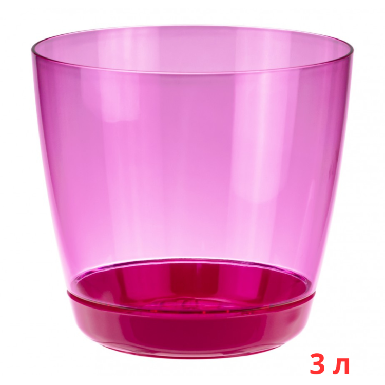 М3051/3 Кашпо ОРХИДЕЯ D180мм 3л с поддоном Розовый прозрачный М3051/3 Кашпо ОРХИДЕЯ D180мм 3л с поддоном Розовый прозрачный