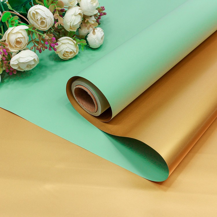 1611/331 Плёнка 0,58*10м матовая двухсторонняя 60мкм Золотой/Магическая мята 1/30 1611/331 Плёнка 0,58*10м матовая двухсторонняя 60мкм Золотой/Магическая мята 1/30